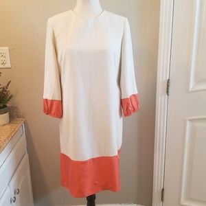 Tory Burch Cream And Orange Silk Tunic Dress